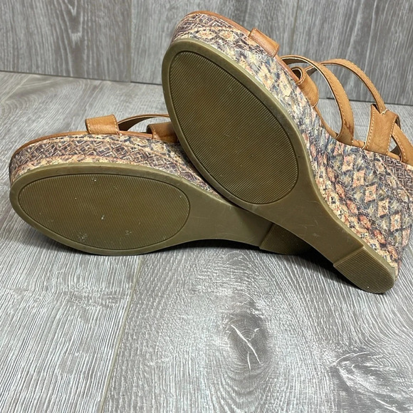 Rampage Hemish Wedge Platform Sandals Strappy Boho Cork 10M - Picture 10 of 16